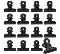 MEXRUMI 16 Piezas Aglutinante,Bulldog Clips,Binder Clips,Binder Paper Clips,Para Bolsas De Alimentos Fotos Manualidades Artículos Para El Hogar Y La Oficina(Negro)