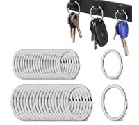 MEXRUMI 40 Piezas Llaveros, 2 Tamaños (30Mm 20Mm) De Llavero, Llavero Redondo Plano Partido Para Coche, Casa, Accesorios De Llaves