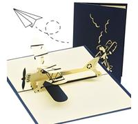 MEXRUMI Pop Up Greeting Cards, Airplane Pop Up Greeting Cards, 3D Airplane Greeting Cards, Airplane Greeting Cards, Pop Up Greeting Cards para tus amigos,compañeros de clase y mucho más