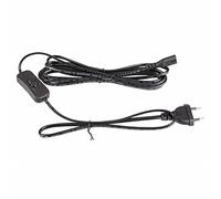 Mextronic 300SW C7 - Cable de alimentación (3 m, enchufe europeo y enchufe doble de 2 pines), color negro
