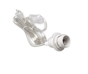Mextronic Portalámparas E14 con interruptor, cable de alimentación, 3,5 m, 350 SW, transparente