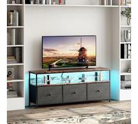 MEXUS - Mueble de TV, LED mueble Tele Haut, mueble TV con almacenamiento, 3 cajones de tela, integre soluciones de almacenamiento, optimice la visión, mejora la estética (negro, 108 cm)