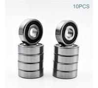 MEXWLOP 10 piezas 6200 2rs Zz 10 * 30 * 9 mm 6200zz Ddu 2z Diámetro interior 10 mm Acero cromado Ranura profunda Bola Rodamiento de bolas(10pcs 6200 2rs)