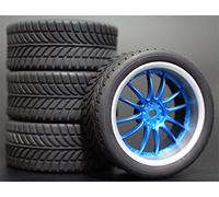 MEXWLOP 4 Llantas de Goma RC 26 mm, hexágono Interior 12, Escala 1:10, for HSP, HPI, Sprint 2 Drift RS4 On Road 4WD Neumáticos de Control Remoto de Alto Agarre(9049-6085)