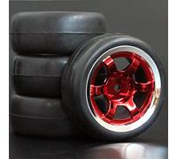 MEXWLOP 4 piezas 1/10 neumáticos de goma for coche carreras RC, llantas for ruedas carretera, for HSP, for HPI, diámetro pieza 65 mm, 94123-94122 Neumáticos de control remoto de alto agarre(1003-6018)