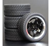 MEXWLOP 4 Piezas 1/10 neumáticos de Goma for Coche Carreras RC, Llantas for Ruedas Carretera, HSP HPI, diámetro Pieza 65 mm, 94123-94122 Neumáticos de Control Remoto de Alto Agarre(1002-6085)