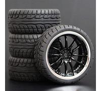 MEXWLOP 4 Piezas de Llantas Goma Blanda for Turismo, for Coche RC 1/10 Ruedas para Coches a Escala RC(6012-8003)