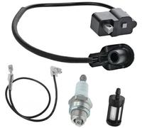 MEXWLOP 4134 400 1301 Bobina de encendido, for STIHL, BT120 FS120 FS120R FS200 FS200R FS250 FS300 FS350 FR350 BT120C BT121 Desbrozadora Motosierra reemplazar 4134 400 1306, con filtro de aceite de buj