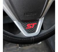 MEXWLOP Accesorios for Ford, for el Nuevo Fiesta MK7 2009-2017, for Ecosport 2012-2017, Pegatina embellecedora for Cubiertas de Volante de Coche Adhesivo para Volante(Carbon Fiber Red)