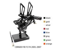 MEXWLOP CBR600 CBR 600 F4I F3 F4 2001-2007 02 04 Reposapiés trasero ajustable de aluminio CNC for motocicleta, reposapiés, pedal Reposapiés para motocicleta(Schwarz)