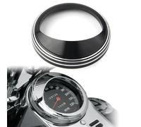 MEXWLOP Cubierta de visera anillo bisel embellecedor velocímetro motocicleta, for Harley, Touring Road King Dyna Softail con 5" Anillo para velocímetro de motocicleta(Black n Chrome)