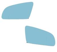 MEXWLOP for A3 S3 A4 B6 B7 A6 S6 2003-2008 Azul Blanco Coche Espejo retrovisor lateral con calefacción Vidrio Antiniebla Puerta Retrovisor Lente Cristal de espejo lateral para coche(BLACK Blue a Pair)