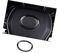 MEXWLOP for Camry XV70 2018 2019 2020, embellecedor del Volante Coche de Acero Inoxidable, Adhesivo Cubierta Circular, moldura Interior Adhesivo para Volante(Black B Black)