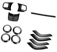 MEXWLOP for Jeep, Wrangler 2011+, Embellecedor del Volante Coche Cubierta de ventilación Aire Acondicionado Accesorios decoración Interior Estilo Etiqueta Adhesivo para Volante