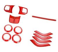 MEXWLOP for Jeep, Wrangler 2011+, Embellecedor del Volante Coche Cubierta de ventilación Aire Acondicionado Accesorios decoración Interior Estilo Etiqueta Adhesivo para Volante