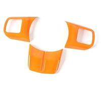 MEXWLOP for Jeep, Wrangler, Patriot, Compass, Cherokee 2011 Up, Pegatinas de Cubierta decoración del Volante Interior Coche ABS Adhesivo para Volante(Black Orange)