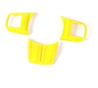MEXWLOP for Jeep, Wrangler, Patriot, Compass, Cherokee 2011 Up, Pegatinas de Cubierta decoración del Volante Interior Coche ABS Adhesivo para Volante(Yellow)