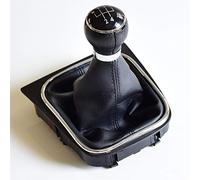 MEXWLOP For VW, for Golf 5 V MK5 MK6, for Jetta 2005-2014 Car Stying vara con engranajes de 5/6 velocidades funda cuero for Collar bota Perilla de cambio de marchas para coche(5 Speed)