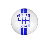 MEXWLOP For VW, for Golf, for Ford, for Mustang, palanca de cambios carreras Perilla de cambio de marchas para coche(White Blue)