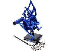 MEXWLOP for, YZF R3 MT03 2014 2020 2019 2018 2017 2016 CNC Aleación de aluminio Reposapiés motocicleta Pedal Estribo trasero Juego Reposapiés para motocicleta(Blue)
