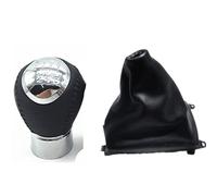 MEXWLOP Funda de cuero for palanca de cambios de coche, for Mazda, 6 M6 2002 2003 2004 2005 2006 2007 Pomo de palanca de cambios(BLACK 6 Speed A+c)
