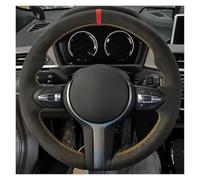 MEXWLOP Funda for Volante de Coche, for, F30 F31 F34 X1 F07 F10 F11 X2 F25 F32 F33 F36 F39 X3 F48 Agarre de la cubierta del volante del coche(BLACK Red Blue Thread)