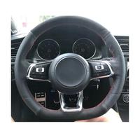 MEXWLOP Funda for volante de coche, for Golf, 7, GTI, for, R, MK7, for POLO, for Scirocco, 2015 2016 Agarre de la cubierta del volante del coche(BLACK Style 6)