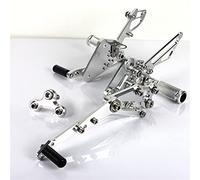 MEXWLOP GSF 1250 BANDIT 2007 2008 2009 2010 2011 GSX Reposapiés traseros ajustables for motocicleta Estriberas traseras Reposapiés para motocicleta(Silver)