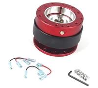 MEXWLOP Jefe del Cubo del Volante Adaptador de Cubo Rueda Aluminio para Coche, dirección automática, liberación rápida, Kit Boss, Accesorios(Black Logo Red)