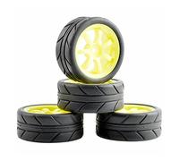 MEXWLOP Juego de Ruedas y neumáticos Grip Tires, for HSP, for HPI, 1/10 1:10 On-Road Racing Car RC 9005-6087 Neumáticos de Control Remoto de Alto Agarre(9005Y-6087)
