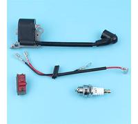 MEXWLOP Kit de bujías con Interruptor de Parada y Encendido y Apagado for motosierras Husqvarna 136, 137, 141, 235, 240, 36, 41, 23 y 26 Kit de Interruptor de Motosierra