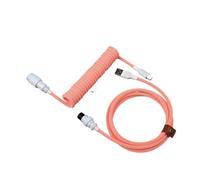 MEXWLOP LANO-Teclado mecánico en espiral Paracord personalizado, Cable de resorte de datos tipo C, bobina de aviador GX16, Cable en espiral Usb C for juegos Cable para portón trasero(Light Orange Whit