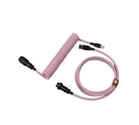 MEXWLOP LANO-Teclado mecánico en Espiral Paracord Personalizado, Cable de Resorte de Datos Tipo C, Bobina de Aviador GX16, Cable en Espiral USB C for Juegos Cable para portón Trasero(Red White Black)