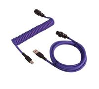 MEXWLOP LANO-Teclado mecánico en espiral Paracord personalizado, Cable de resorte de datos tipo C, bobina de aviador GX16, Cable en espiral Usb C for juegos Cable para portón trasero(Purple Blue Black