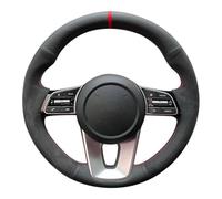 MEXWLOP Protector for Volante de Coche, for Kia, K5, Optima 2019, Ceed, te, Cerato 2018, Accesorios for, Piel Gamuza Agarre de la cubierta del volante del coche(BLACK Black Thread)