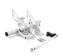 MEXWLOP Reposapiés trasero ajustable for motocicleta con palanca de cambios CNC GP NSF100 NSR50 NSF 100 NSR 50 2004 2005 2006 2007 2008 2009 2010 Reposapiés para motocicleta(Silver)