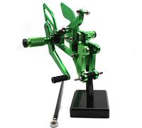 MEXWLOP Reposapiés trasero de aluminio con cambio rápido for motocicleta, for, YZF R6 R6S YZF-R6 YZFR6 2003-2005, juego estriberas ajustables Reposapiés para motocicleta(Green)