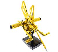 MEXWLOP Reposapiés trasero invertido CNC compatible con CBR600F CBR 600F F1 F2 F3 1987-2007 de motocicleta ajustables palanca cambios GP Reposapiés para motocicleta(Gold)
