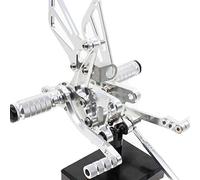 MEXWLOP Reposapiés traseros ajustables de aluminio CNC for motocicleta, estriberas traseras, pedales, reposapiés SV650 SV650S SV1000/s GSXR 600 750 1000 Reposapiés para motocicleta(Silver)