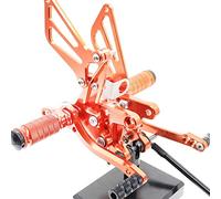 MEXWLOP Reposapiés traseros ajustables de aluminio CNC for motocicleta, estriberas traseras, pedales, reposapiés SV650 SV650S SV1000/s GSXR 600 750 1000 Reposapiés para motocicleta(Orange)