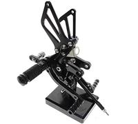 MEXWLOP Reposapiés traseros ajustables de aluminio CNC for motocicleta, estriberas traseras, pedales, reposapiés SV650 SV650S SV1000/s GSXR 600 750 1000 Reposapiés para motocicleta(Schwarz)