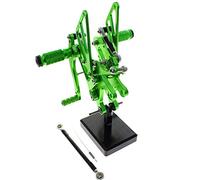 MEXWLOP Reposapiés traseros ajustables de aluminio FX CNC for motocicleta, estriberas traseras, pedales, reposapiés, compatibles con, YZF R6 1999 2000 2001 2002 Reposapiés para motocicleta(Green)