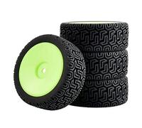 MEXWLOP Rueda de neumáticos Agarre, for HSP, for HPI, 1/10 1:10 On-Road Speed Car RC 9071-8014 Neumáticos de Control Remoto de Alto Agarre(Green Wheel)