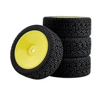 MEXWLOP Rueda de neumáticos Agarre, for HSP, for HPI, 1/10 1:10 On-Road Speed Car RC 9071-8014 Neumáticos de Control Remoto de Alto Agarre(Yellow Wheel)
