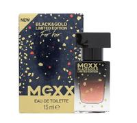 Mexx Black & Gold Limited Edition Woman Eau de Toilette, fragancia floral sensual para mujer, 15 ml