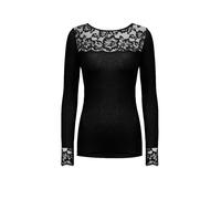 MEY Camiseta de manga larga - Camiseta de estar en casa WOOL LOVE negro negro | XXL/XXXL