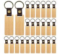 MEYAGOT 30 Piezas Llaveros De Madera En Blanco, Personalizados Para Bricolaje, Dibujo y Decoración