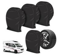 MEYAGOT 4 Piezas Cubiertas De Neumáticos, Fundas para Neumáticos, Cubierta Protectora para Llantas, 27"-29" Impermeable Funda para Neumáticos Coche para Ruedas Remolque Negro