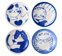 MEYAGOT 4 piezas cuencos de salsa de soja de cerámica, platos de salsa de soja, cerámica cuencos de servir, platos japoneses cuencos de cerámica para gatos pequeños cuencos para acompañamiento