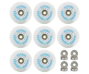 MEYAGOT 8 ruedas para patines en línea, ruedas de 76 mm, ruedas de repuesto para patines en línea, ruedas de repuesto para monopatines, ruedas de equipaje, ruedas de apoyo para scooter(azul)